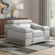 49" Gray Genuine Leather Arm Chair