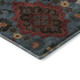 3' X 5' Denim Blue Red And Salmon Oriental Washable Area Rug With UV Protection