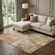 9' X 12' Copper Ivory And Gold Abstract Washable Area Rug With UV Protection