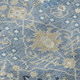 5' X 8' Denim Blue Beige And Ivory Oriental Washable Area Rug With UV Protection