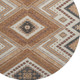 8' Copper Beige And Gray Tribal Washable Round Rug With UV Protection