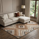 8' X 10' Copper Beige And Gray Tribal Washable Area Rug With UV Protection
