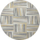 8' Beige Ivory And Gold Geometric Washable Round Rug With UV Protection