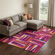 8' X 10' Burgundy Purple And Orange Geometric Washable Area Rug With UV Protection
