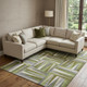 10' X 14' Green Ivory And Gray Geometric Washable Area Rug With UV Protection