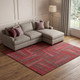 8' X 10' Red And Burgundy Geometric Washable Area Rug With UV Protection
