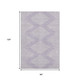 8' X 10' Lavender And Ivory Geometric Washable Area Rug With UV Protection