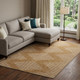 9' X 12' Rust And Beige Geometric Washable Area Rug With UV Protection