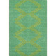 8' X 10' Green And Teal Geometric Washable Area Rug With UV Protection