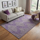 5' X 8' Purple And Lime Green Geometric Washable Area Rug With UV Protection