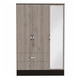 71" Brown And Black Wood Mirrored Three Door Two Drawer Combo Dresser
