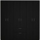 71" Black And White Wood Six Door Single Drawer Combo Dresser