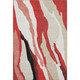 9' X 12' Red Black And Ivory Abstract Washable Area Rug With UV Protection