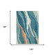 8' X 10' Teal Orange And Ivory Abstract Washable Area Rug With UV Protection