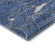 8' Blue Ivory And Gold Abstract Washable Round Rug With UV Protection