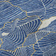 8' X 10' Blue Ivory And Gold Abstract Washable Area Rug With UV Protection