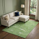 10' X 14' Green Ivory And Navy Blue Abstract Washable Area Rug With UV Protection