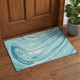 3' X 5' Turquoise Gray And Ivory Abstract Washable Area Rug With UV Protection