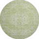 8' Sage And Beige Medallion Washable Round Rug With UV Protection