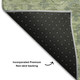 10' X 14' Artichoke Green And Gray Damask Washable Area Rug With UV Protection