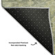 8' X 10' Sage And Gold Damask Washable Area Rug With UV Protection