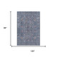 8' X 10' Blue And Brown Oriental Washable Area Rug With UV Protection