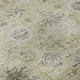 8' Beige Gray And Brown Damask Washable Round Rug With UV Protection