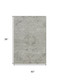 3' X 5' Pewter And Silver Medallion Washable Area Rug With UV Protection