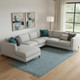 10' X 13' Light Blue Jute Handmade Area Rug With Fringe