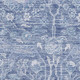 3' X 5' Denim Blue And Beige Floral Washable Area Rug With UV Protection