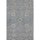 9' X 12' Denim Blue Beige And Copper Floral Washable Area Rug With UV Protection