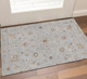 3' X 5' Gray Copper And Silver Floral Washable Area Rug With UV Protection