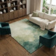 9' X 12' Green And Beige Abstract Washable Area Rug With UV Protection