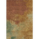 8' X 10' Rust Gold And Teal Abstract Washable Area Rug With UV Protection