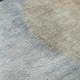8' Sky Blue Brown And Beige Geometric Washable Round Rug With UV Protection