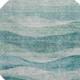 8' Aqua And Teal Abstract Washable Round Rug With UV Protection
