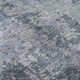 8' Blue And Gray Abstract Washable Round Rug With UV Protection