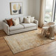 5' X 8' Copper And Beige Abstract Washable Area Rug With UV Protection