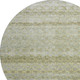 8' Artichoke Green Gray And Beige Striped Washable Round Rug With UV Protection