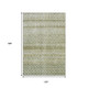 10' X 14' Artichoke Green Gray And Beige Striped Washable Area Rug With UV Protection