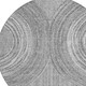 8' Charcoal And Gray Round Geometric Washable Indoor Outdoor Area Rug