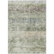 9' X 12' Olive Green Beige And Brown Striped Washable Indoor Outdoor Area Rug