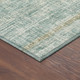 8' X 10' Teal Blue And Beige Striped Washable Indoor Outdoor Area Rug