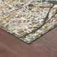 8' Beige Black And Ivory Round Abstract Washable Indoor Outdoor Area Rug