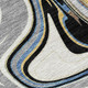 10' X 14' Gray Gold And Blue Abstract Washable Indoor Outdoor Area Rug