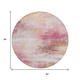 8' Blush Gold And Ivory Round Abstract Washable Indoor Outdoor Area Rug