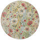 8' Tan Red And Wheat Round Floral Washable Indoor Outdoor Area Rug