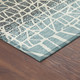 3' X 5' Teal Blue Chocolate And Beige Geometric Washable Indoor Outdoor Area Rug