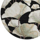 8' Black Ivory And Green Round Botanical Leaves Washable Indoor Outdoor Area Rug