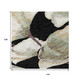 9' X 12' Black Ivory And Green Botanical Leaves Washable Indoor Outdoor Area Rug